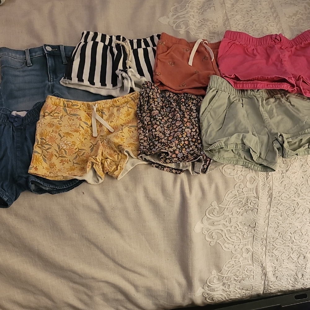 x8 Girls Shorts Lot, Size 6 Various Styles, Old Navy, Zara, ChildPlace, Carter's